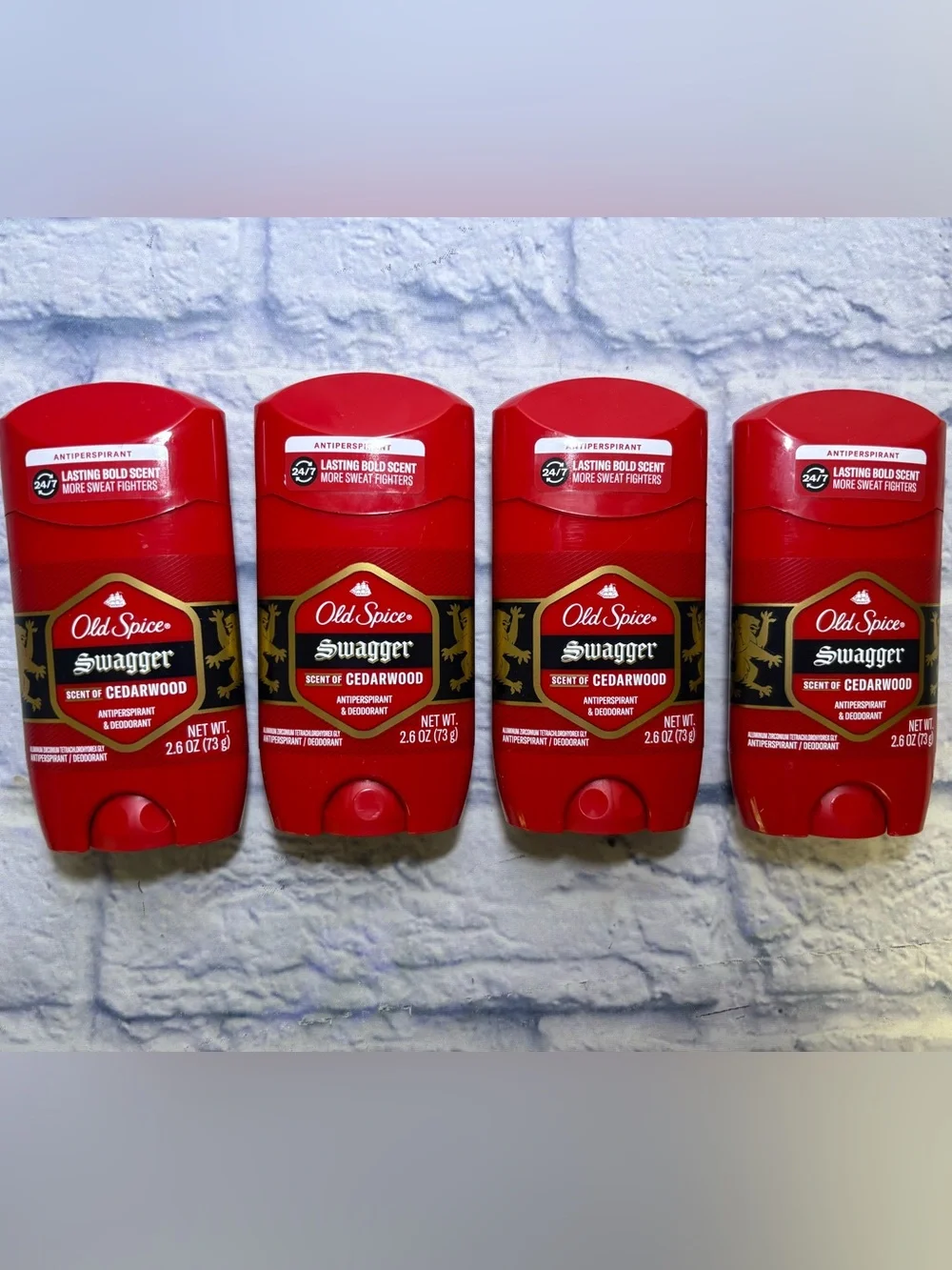 4 Pack Old Spice Swagger Scent of Cedarwood Deodorant Aluminum Free 3.8 oz ea.